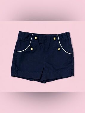 Janie and Jack Navy Blue Sailor Shorts w/ Gold Buttons Sz 2T